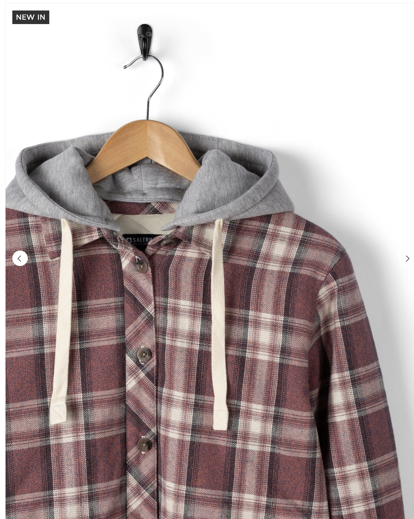 SALTROCK Myla - Womens Hooded Check Shacket - Pink Check