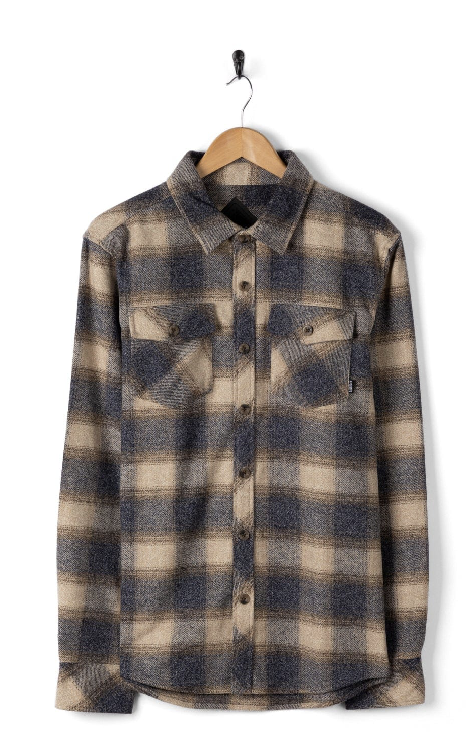 SALTROCK Wilfred - Mens Check Flannel Shirt - Cream/Grey