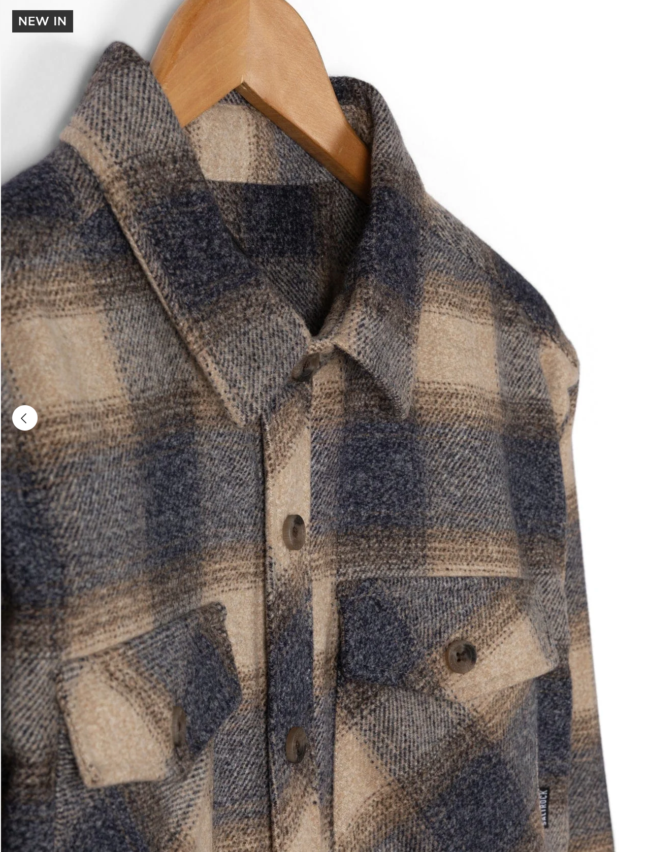 SALTROCK Wilfred - Mens Check Flannel Shirt - Cream/Grey