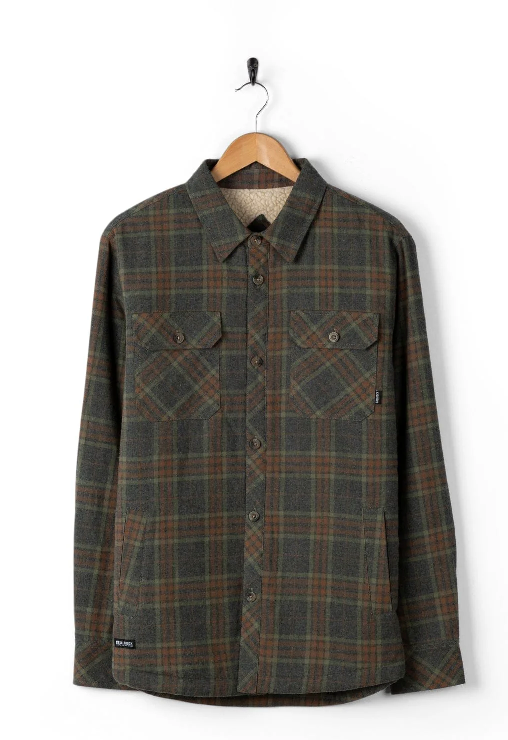 SALTROCK Woody - Mens Sherpa Lined Shacket - Grey