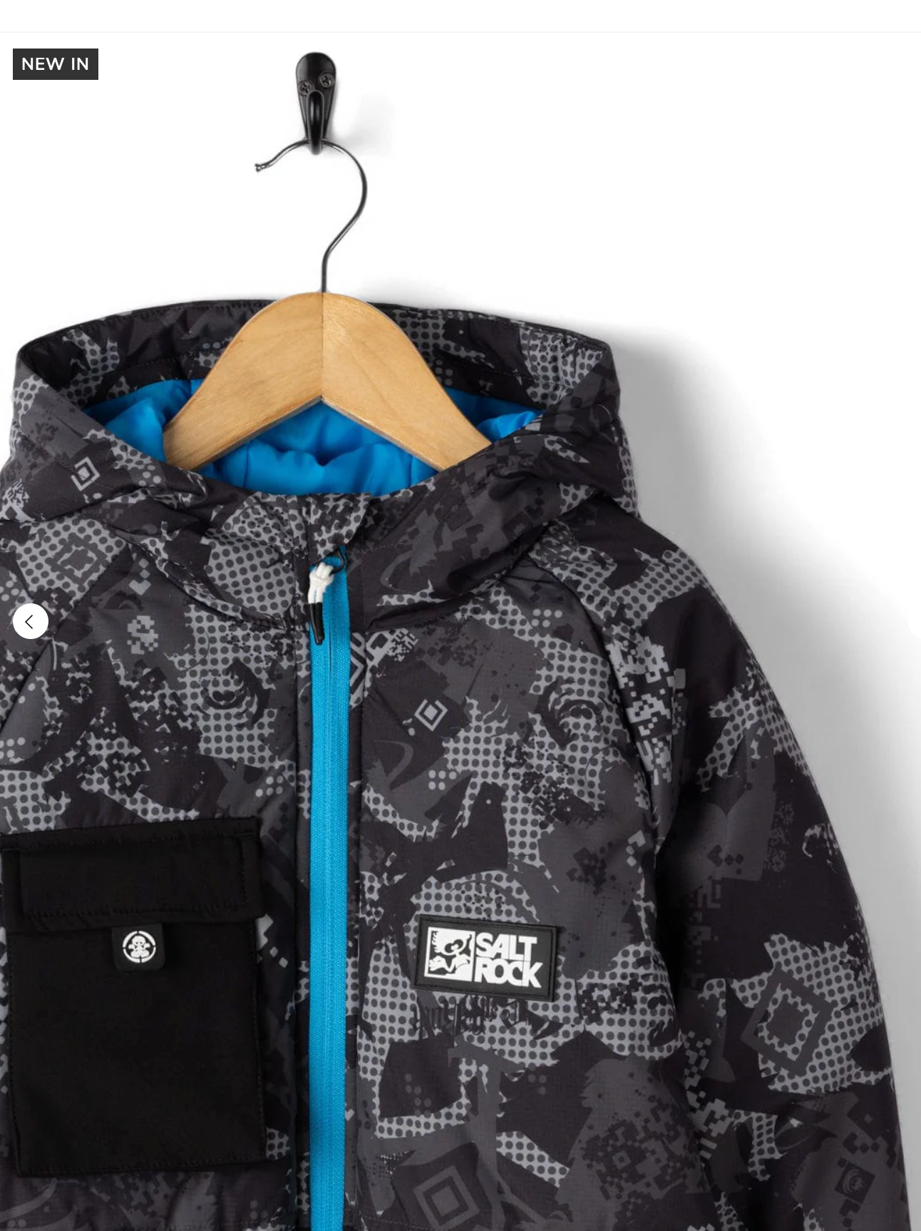 SALTROCK Sabotage Digi - kids Water Resistant Padded Jacket - Black/Blue