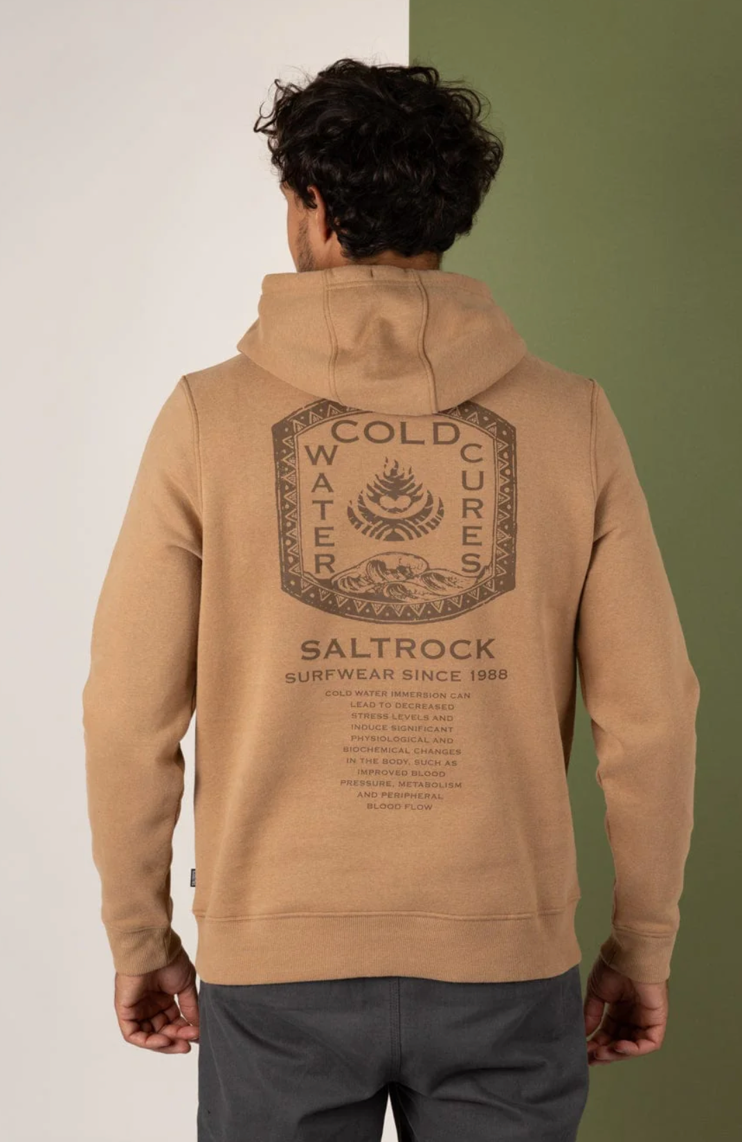 SALTROCK Cold Water Cures - Mens Pop Hoodie - Brown