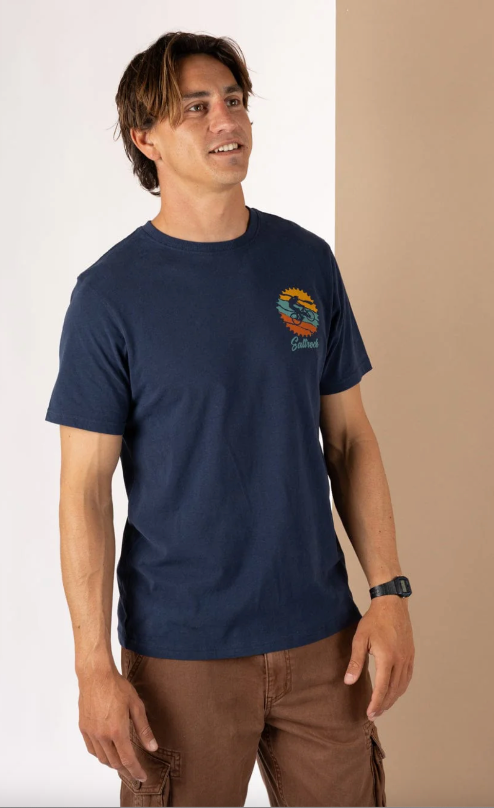 SALTROCK Mtb Colour - Mens Short Sleeve T-Shirt - Blue