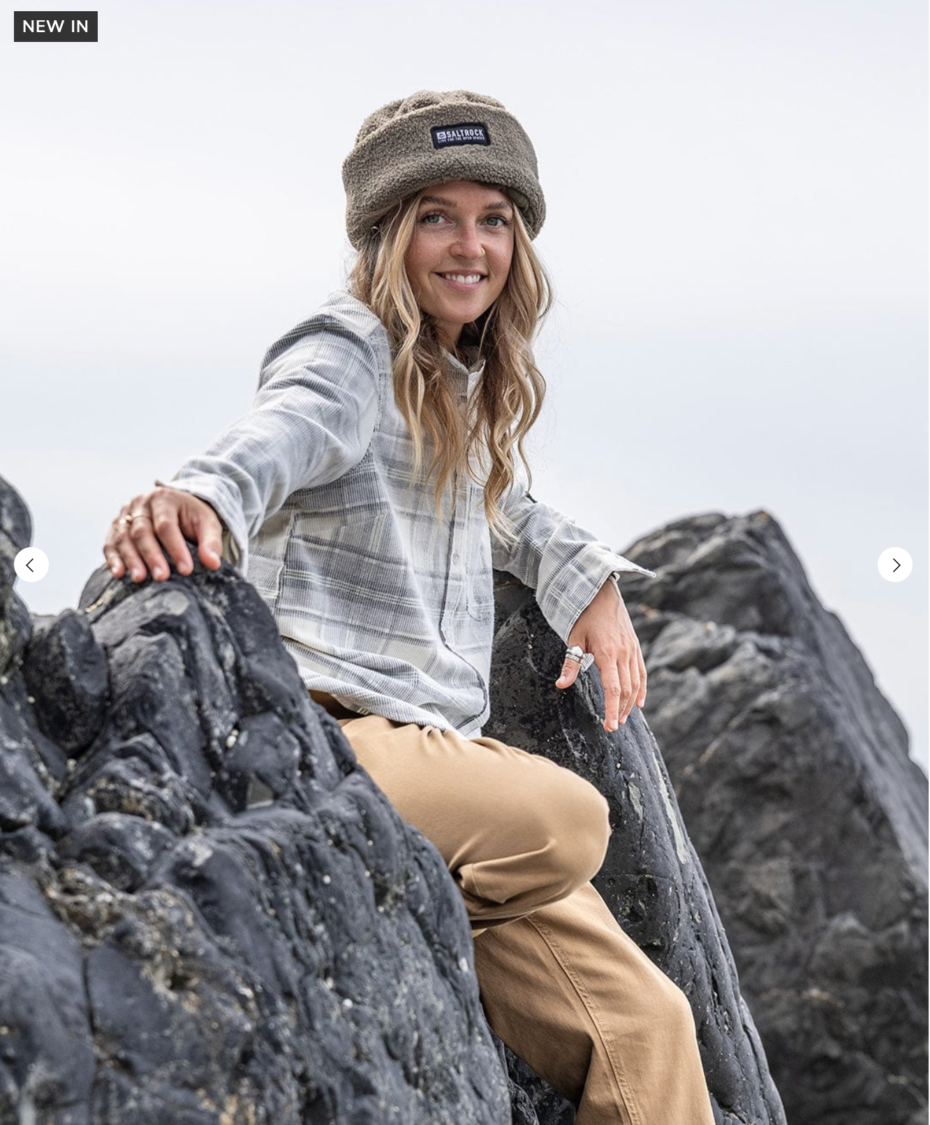 SALTROCK Tiff -Womens Corduroy Check Shirt - Cream/Grey