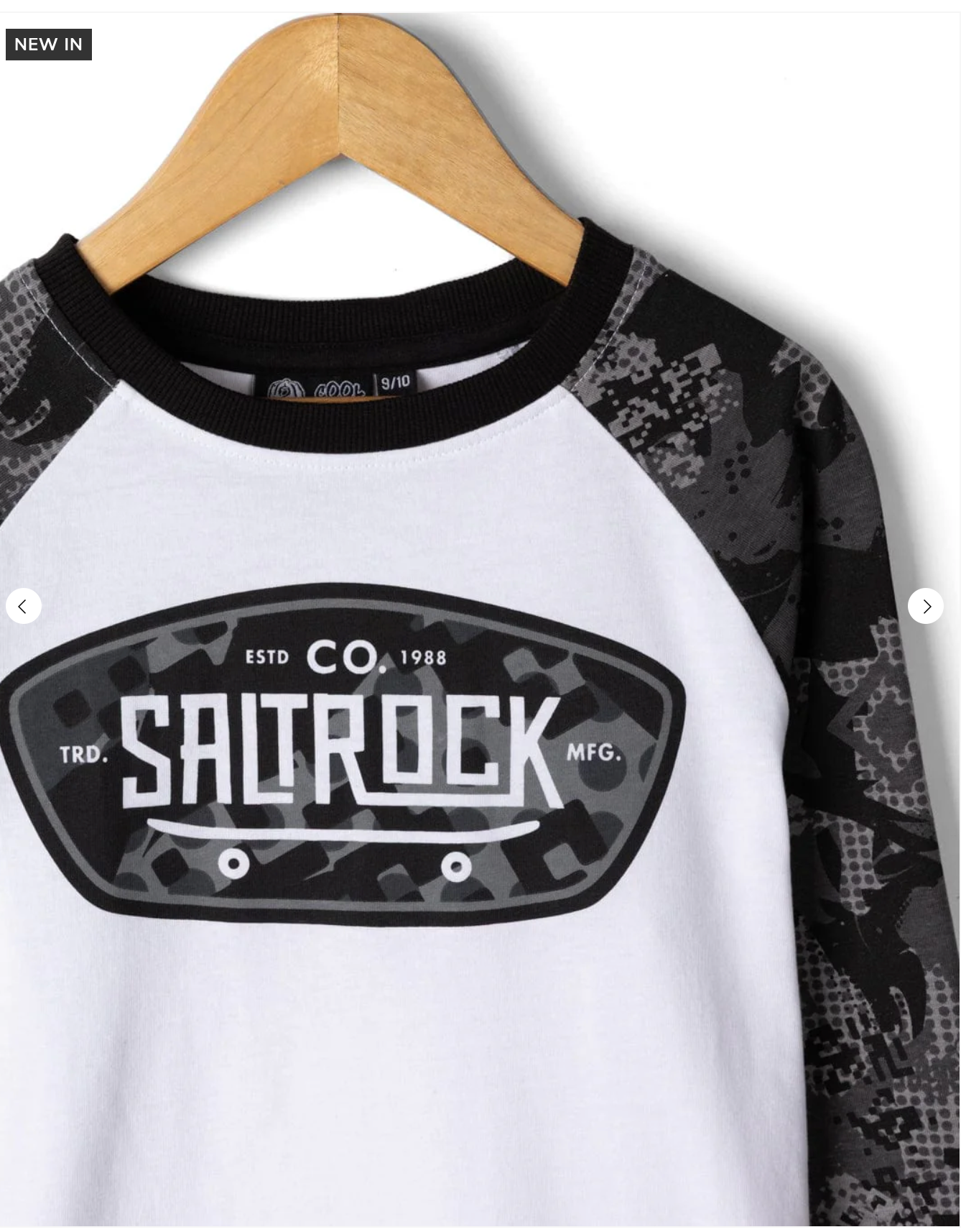 Saltrock Digi Camo Raglan - Kids Long Sleeve T-Shirt - White/Black