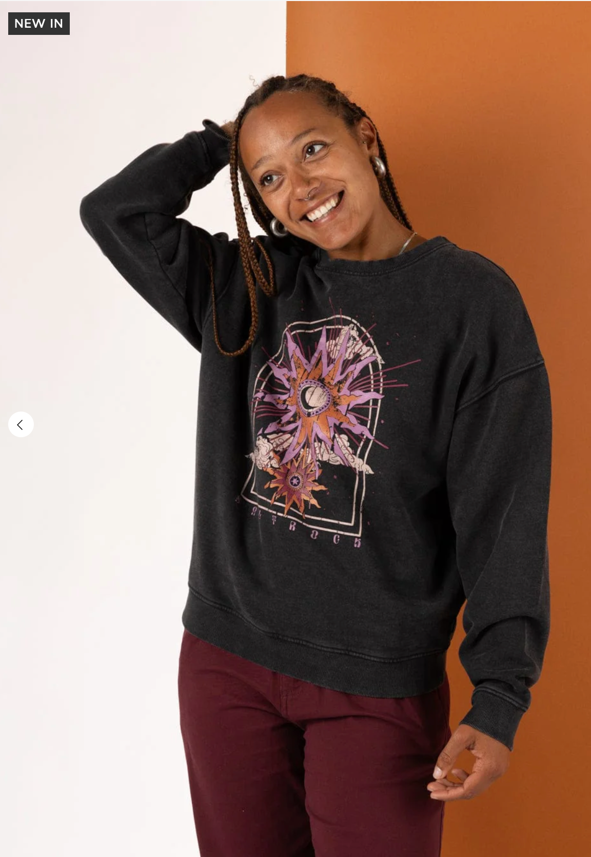 Saltrock Eclipse - Womens Oversized Sweat Shirt - Black