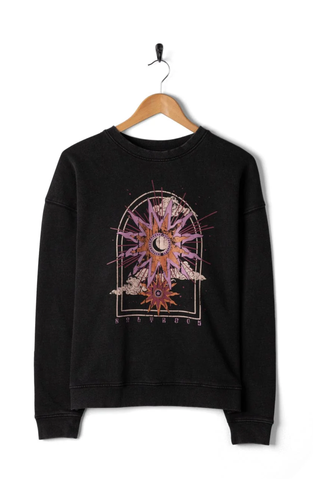 Saltrock Eclipse - Womens Oversized Sweat Shirt - Black