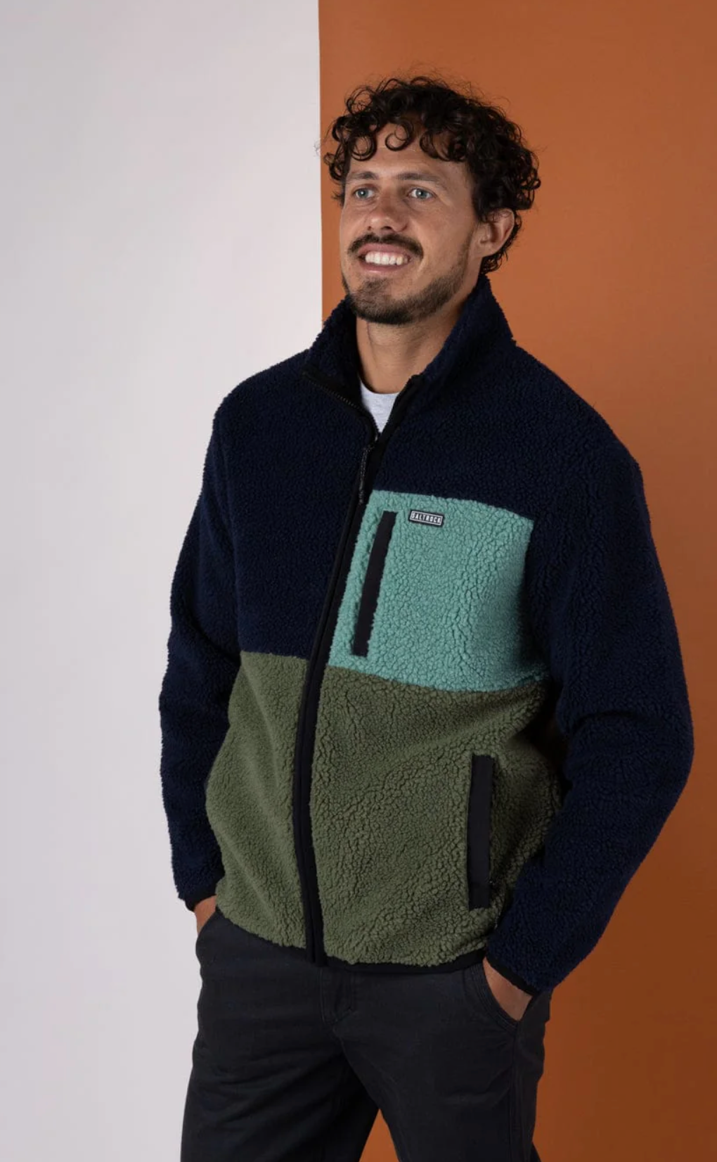 Saltrock Wye - Mens Borg Zip Fleece - Blue