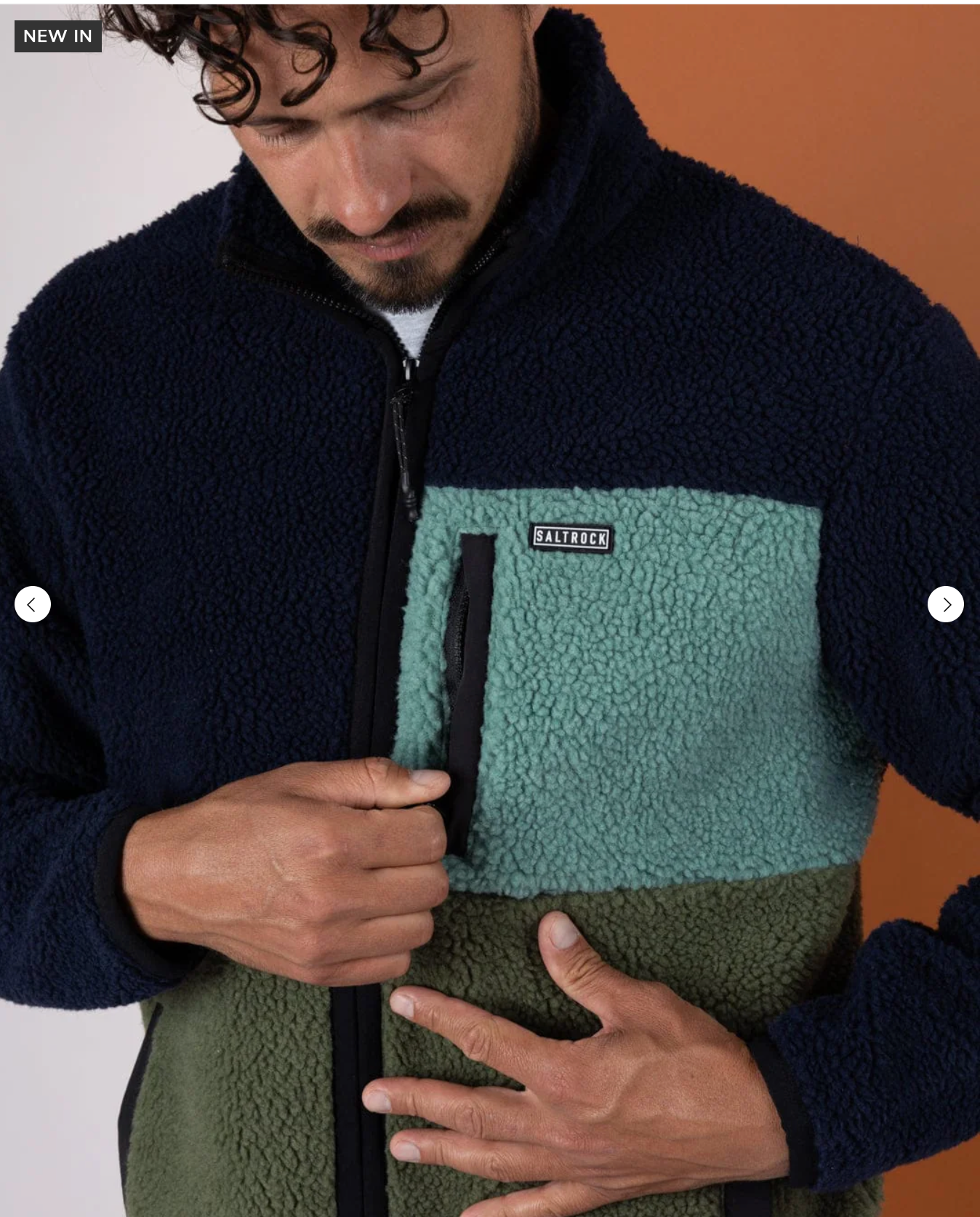 Saltrock Wye - Mens Borg Zip Fleece - Blue