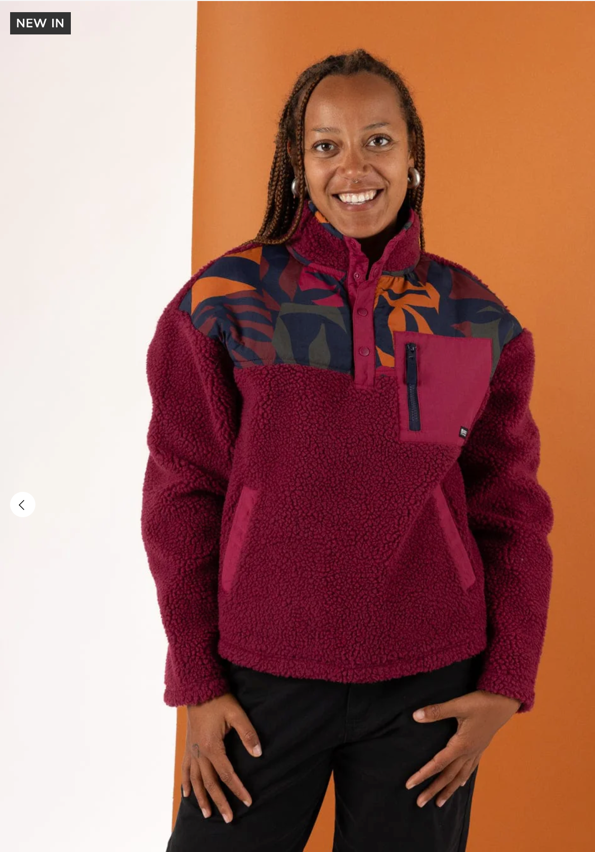 Saltrock Balance Panel - Womens 1/4 Neck Zip Fleece - Dark Pink