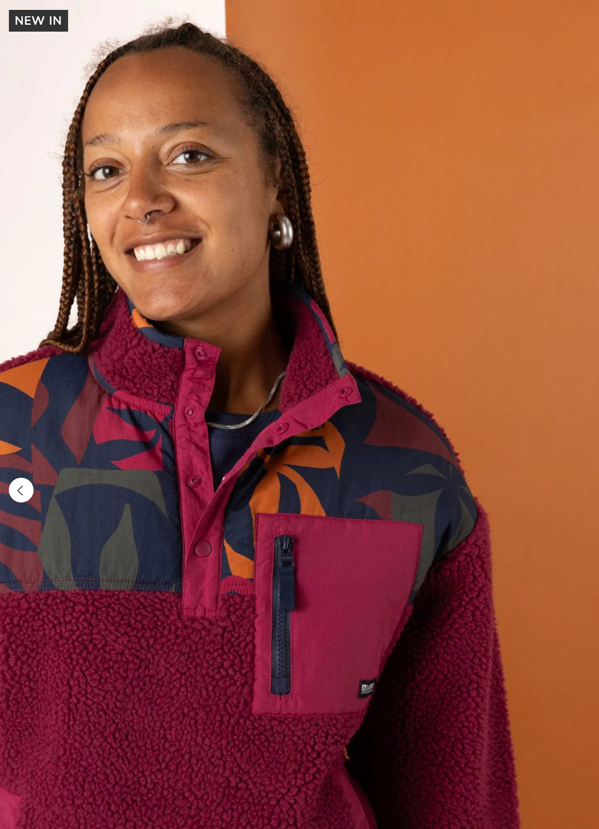 Saltrock Balance Panel - Womens 1/4 Neck Zip Fleece - Dark Pink