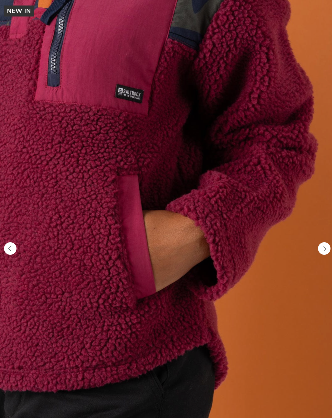 Saltrock Balance Panel - Womens 1/4 Neck Zip Fleece - Dark Pink