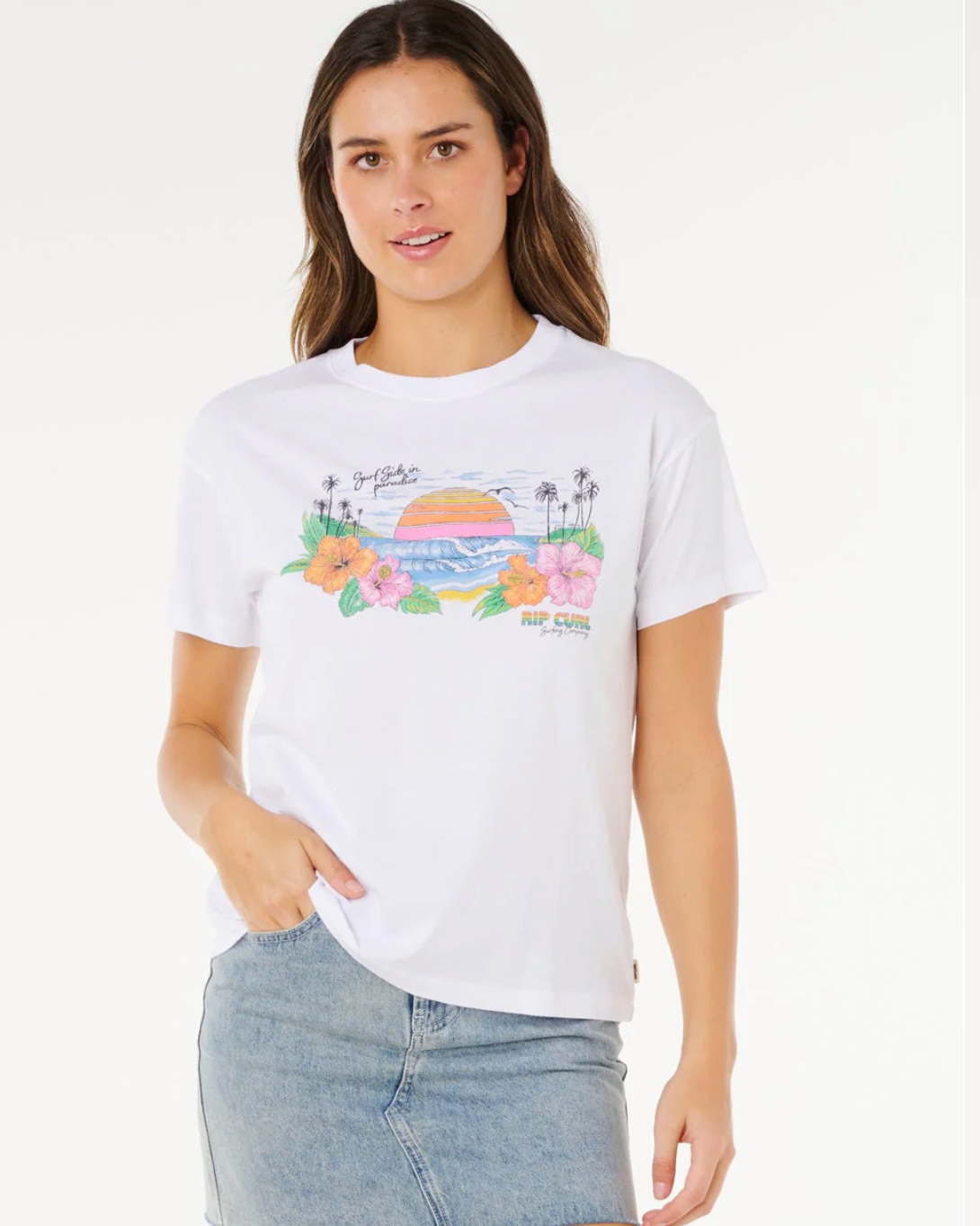 Ripcurl sun rays cropped t-shirt