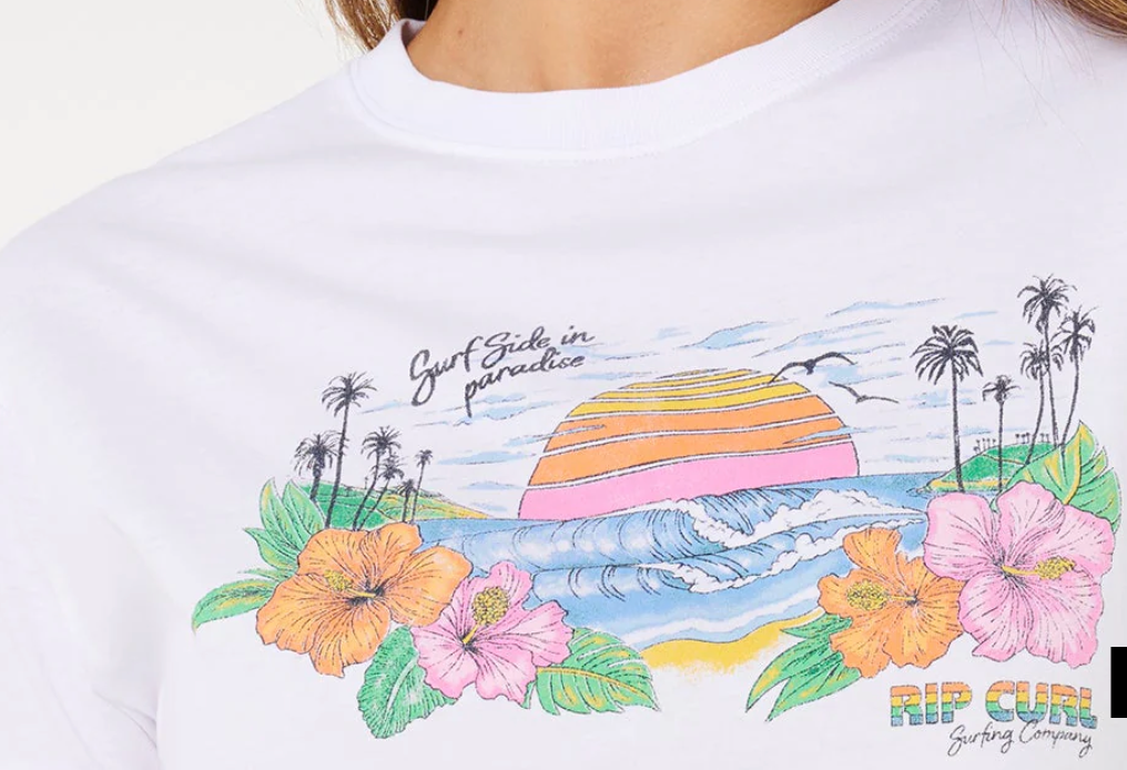 Ripcurl sun rays cropped t-shirt