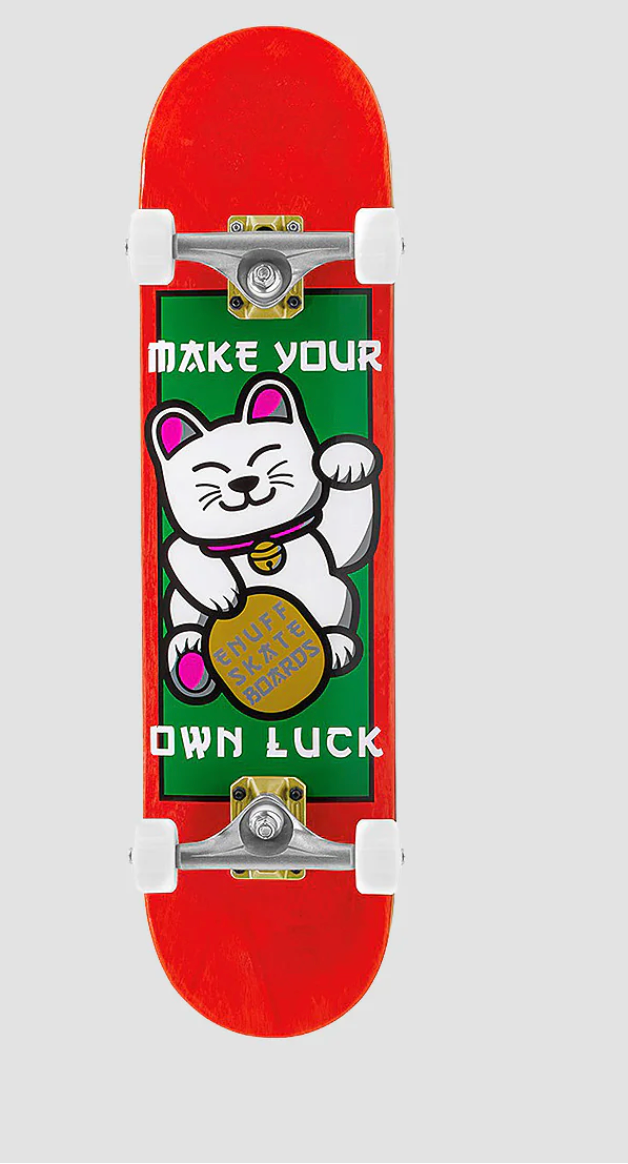 ENUFF LUCKY CAT SKATEBOARD RED - 8"