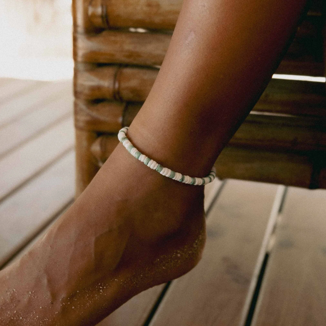 PINEAPPLE PAI CANYON NATURAL BEADED ANKLET - KALA-041