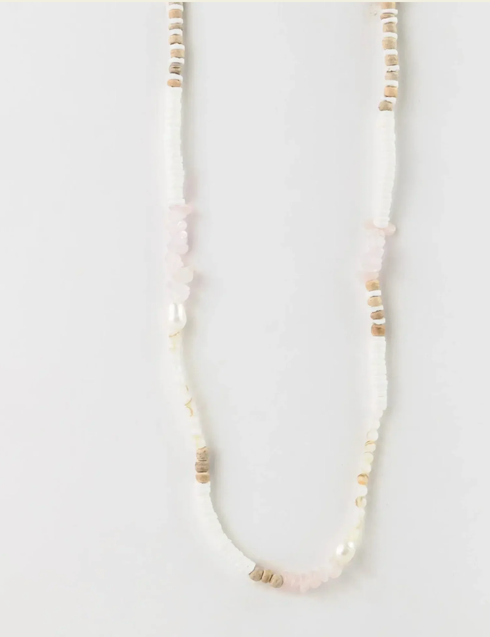 PINEAPPLE LOVE IS HERE NATURAL STONE, PEARL & SHELL NECKLACE LIMN-009