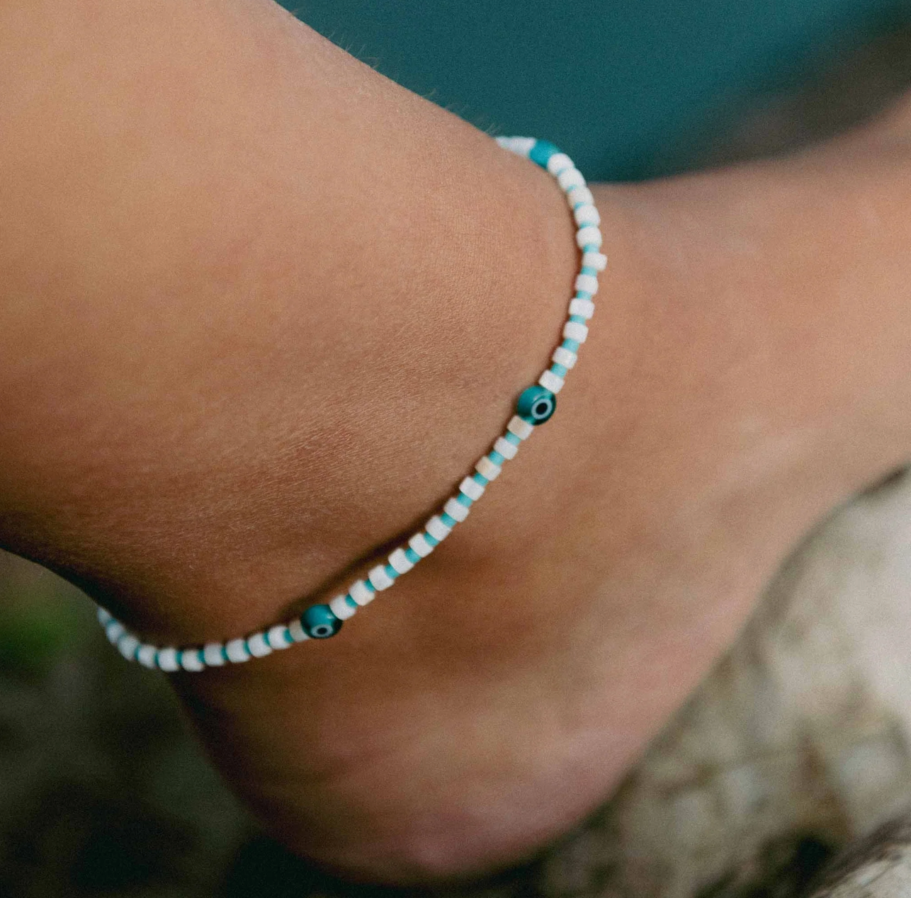 PINEAPPLE HANAUMA BAY EVIL EYE ANKLET - NICAP-053