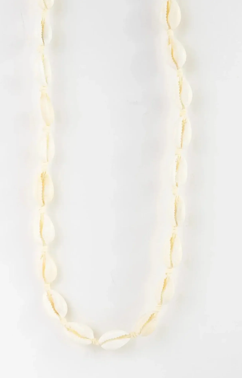 PINEAPPLE LIVADI COWRIE SHELL CHOKER NECKLACE- COWC-002 - CREAM