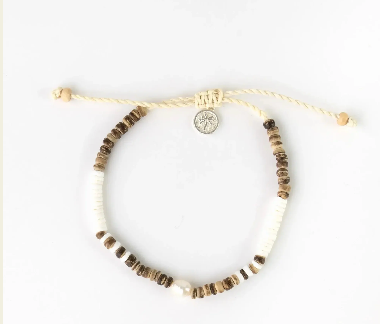PINEAPPLE COCONUT WOOD BEADED BEACH BRACELET-COCBP-008