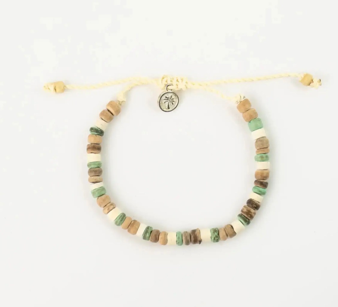 PINEAPPLE LAUT COCONUT WOOD BEADED ANKLET- COCAP-012