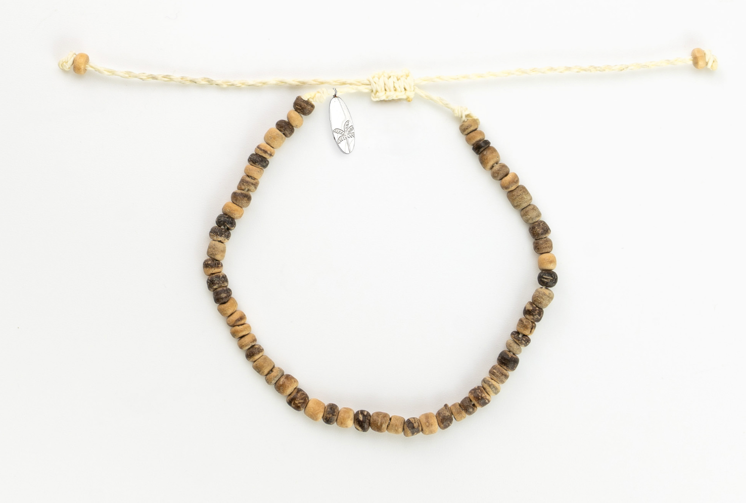 PINEAPPLE LAUT NATURAL COCONUT WOOD BEADED ANKLET