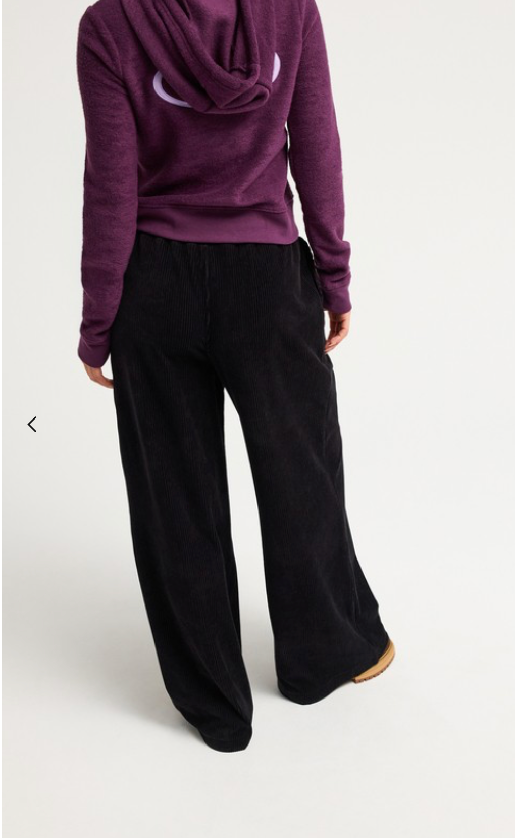 Roxy Lekeitio Knit Women Black Easy Wear Pull On Corduroy Trousers