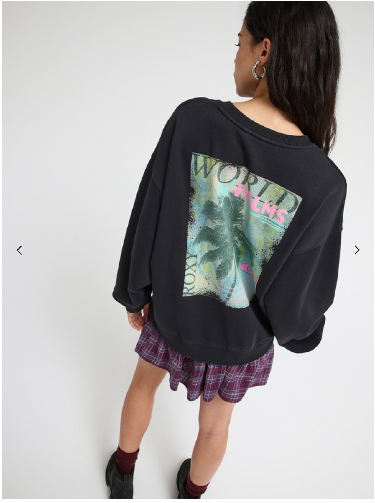 Roxy -Lineup Women Black Relaxed Sweatshirt