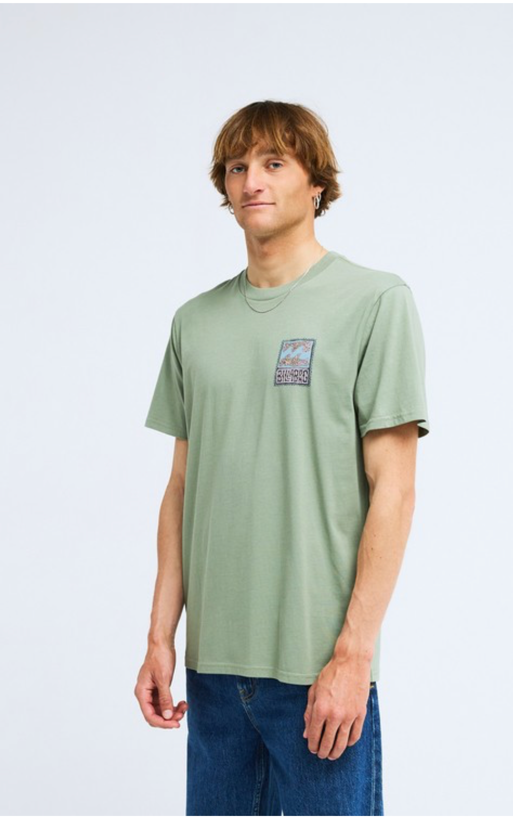 Billabong Stamp Men Green Short Sleeve T-Shirt
