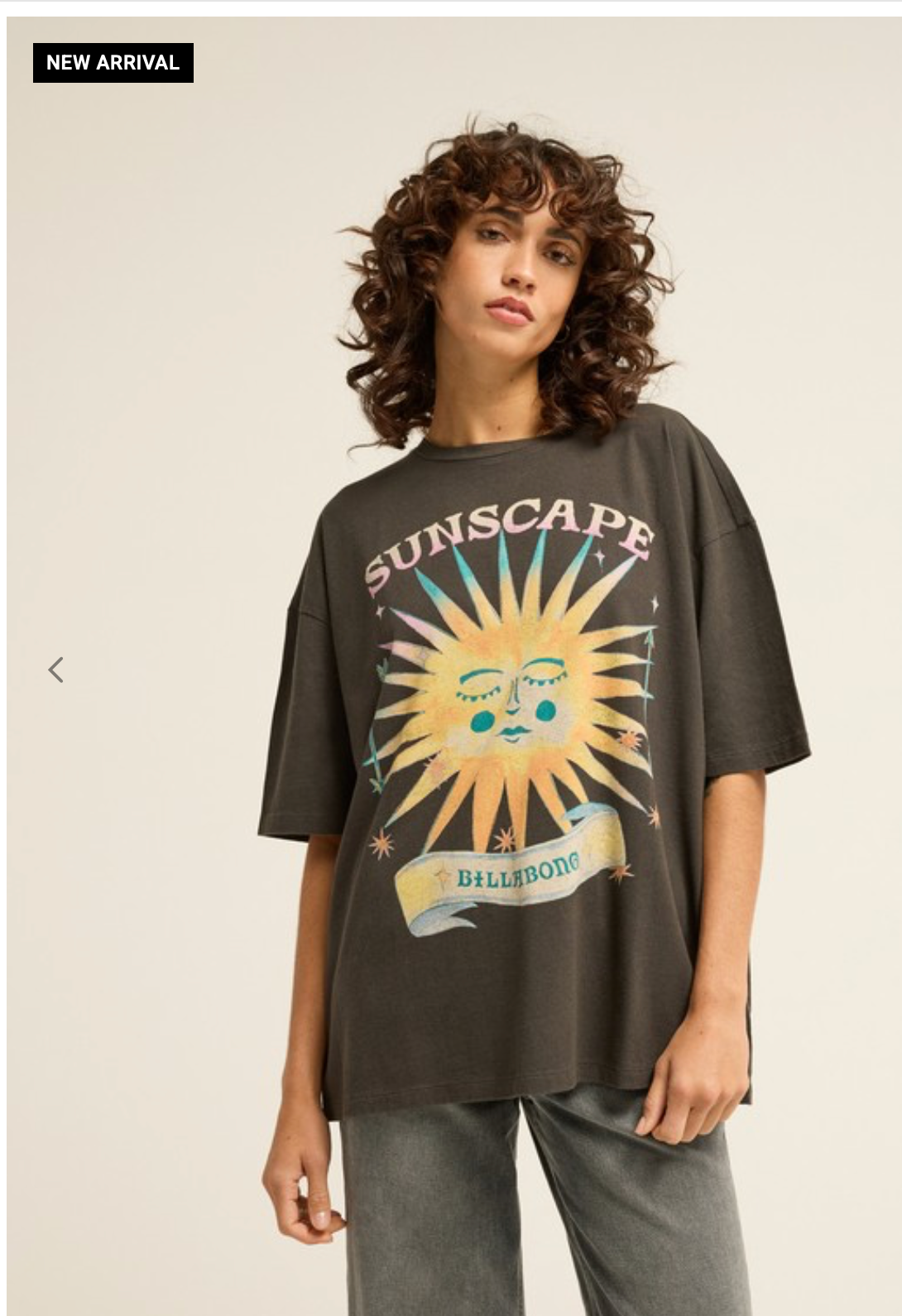 Billabong - Distant Stars Women Black Oversized T-Shirt