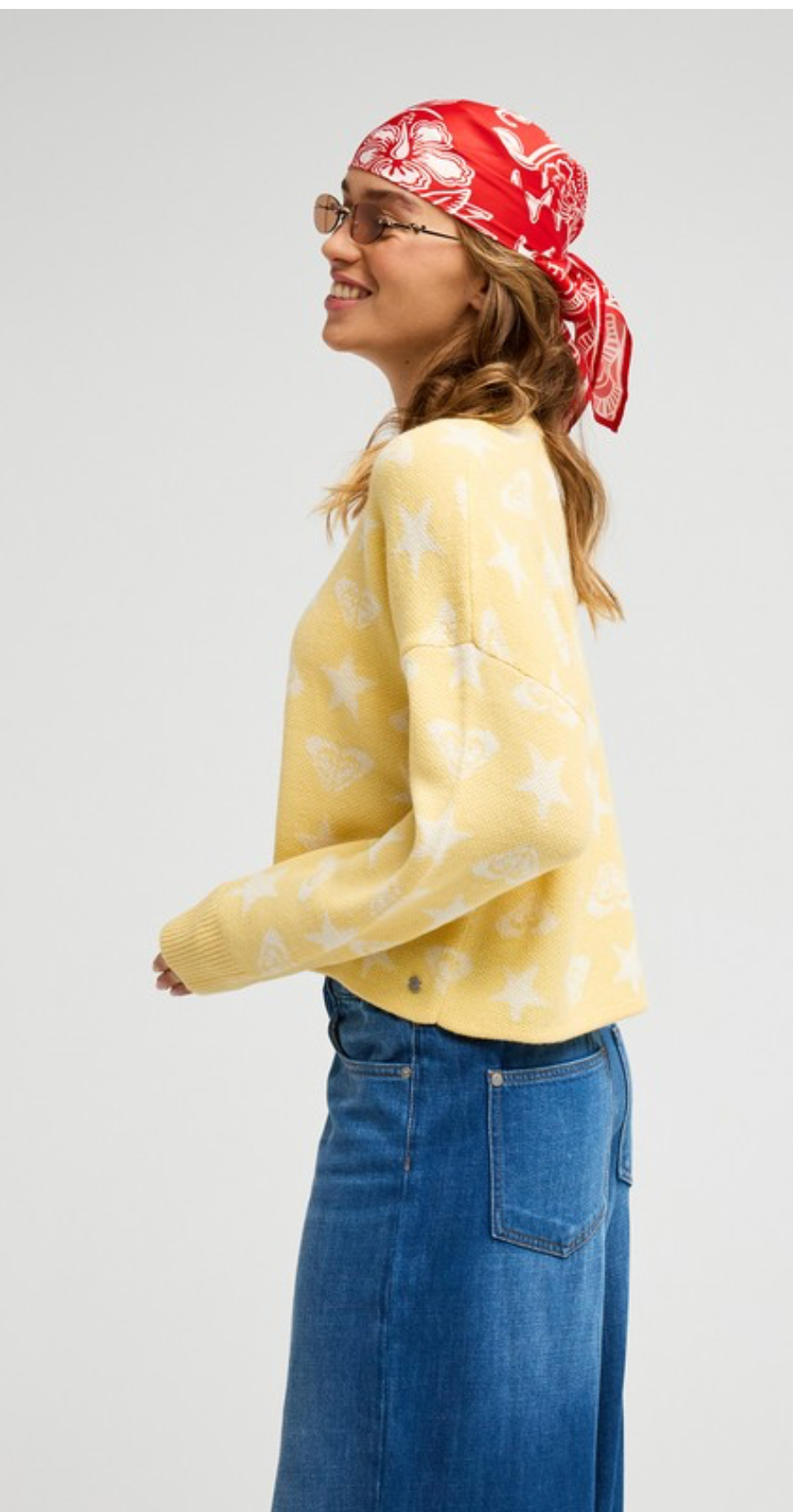 ROXY Messy Star Women Yellow Jumper
