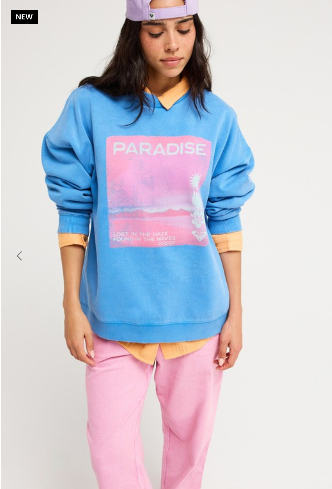 ROXY Lineup Women Blue Oversized Sweatshirt