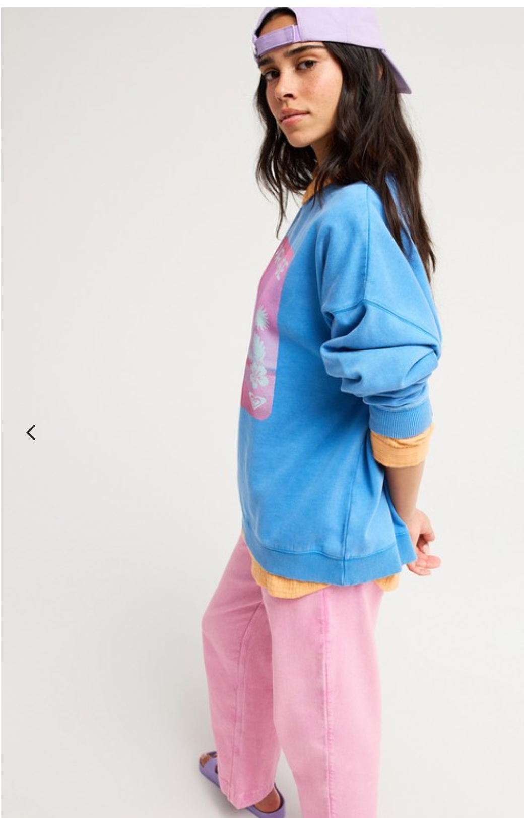 ROXY Lineup Women Blue Oversized Sweatshirt
