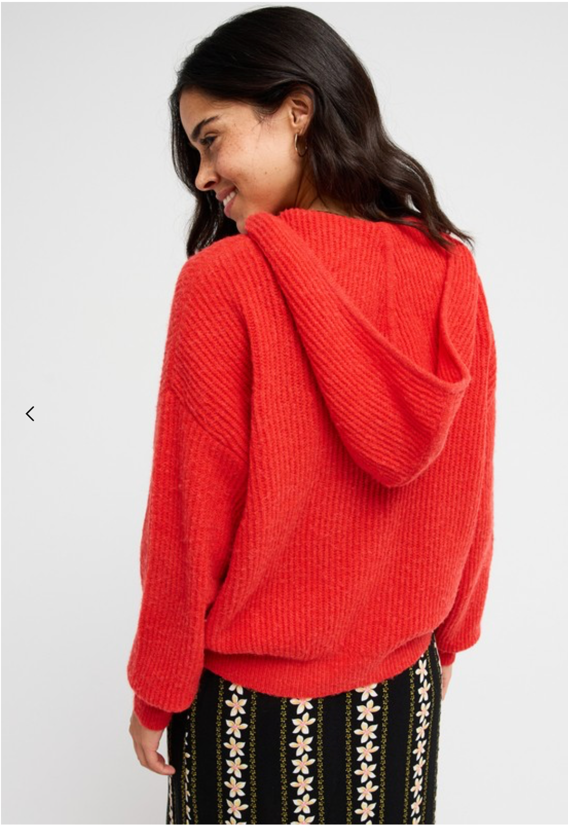 ROXY Go To The Top Women Red Hooded Cardigan