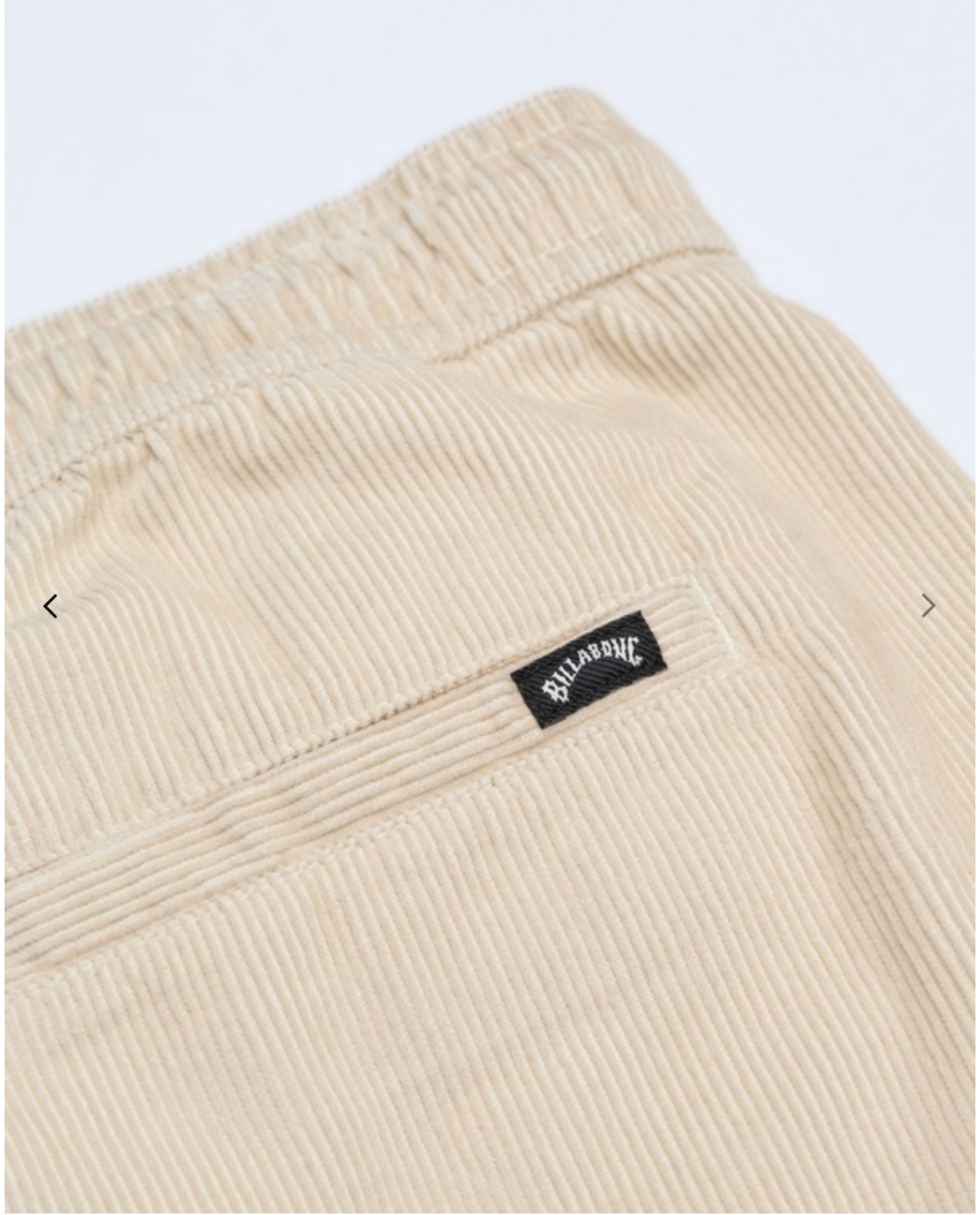 Billabong Larry Cord Men Beige Elasticated Waist Corduroy Trousers