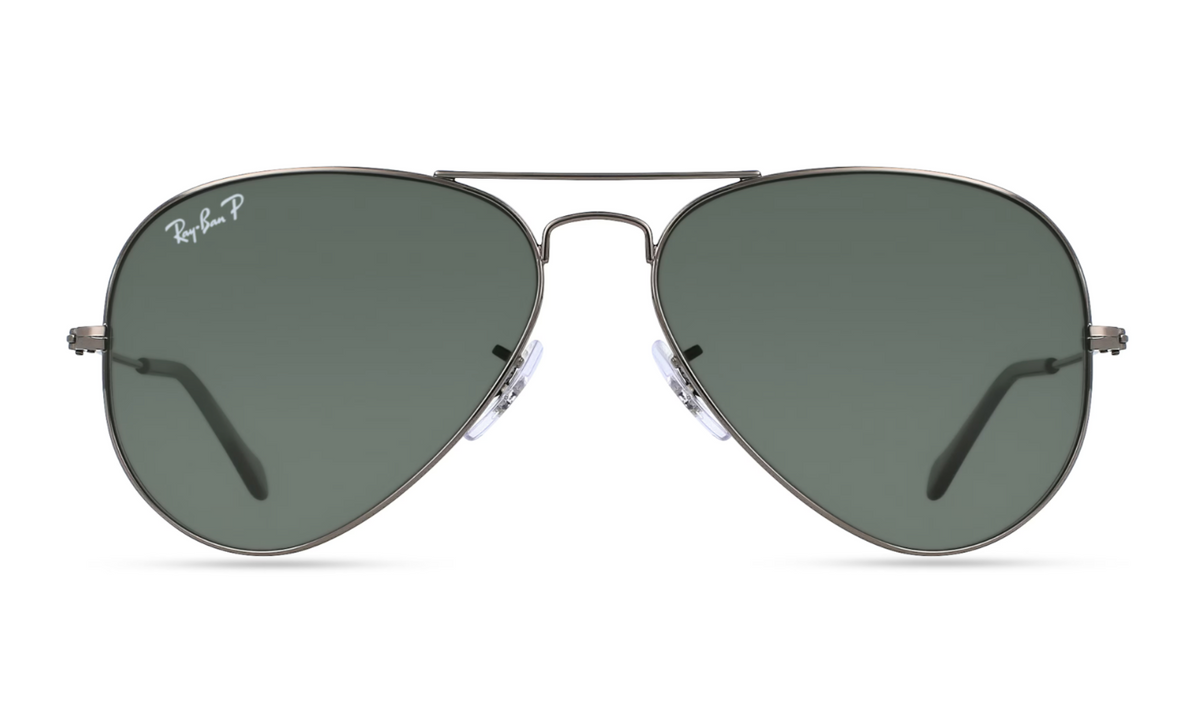 RAY BAN AVIATOR polished black G-15 lens green RB3025 = == SALE ===