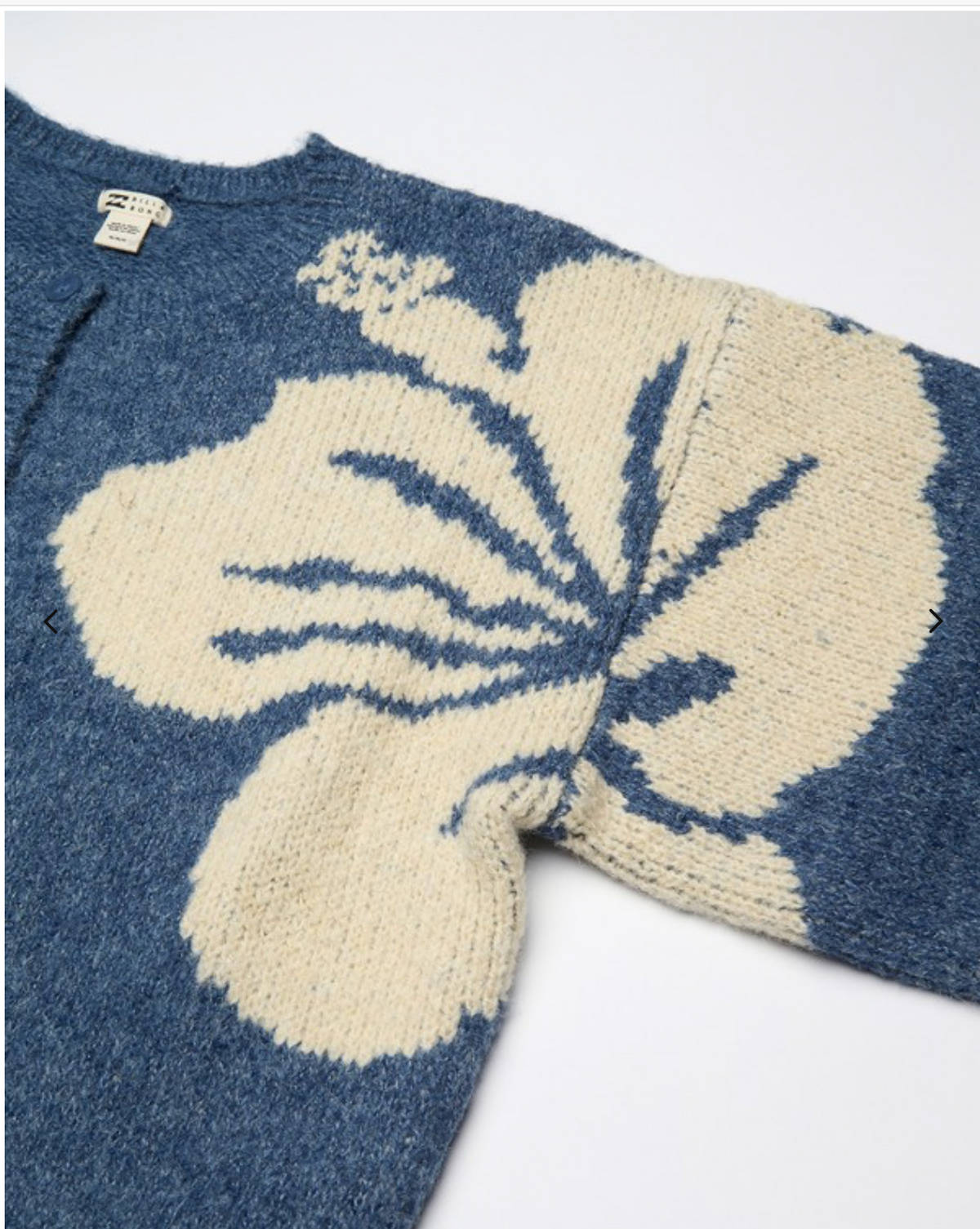 BILLABONG Bayside Hibiscus Women Blue Knitted Cardigan