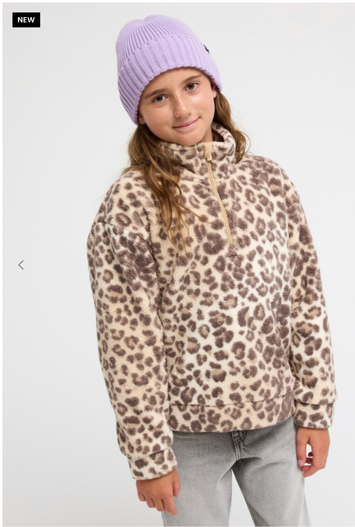 ROXY Calling All Mys Girls 4-16 Beige Half Zip Fleece