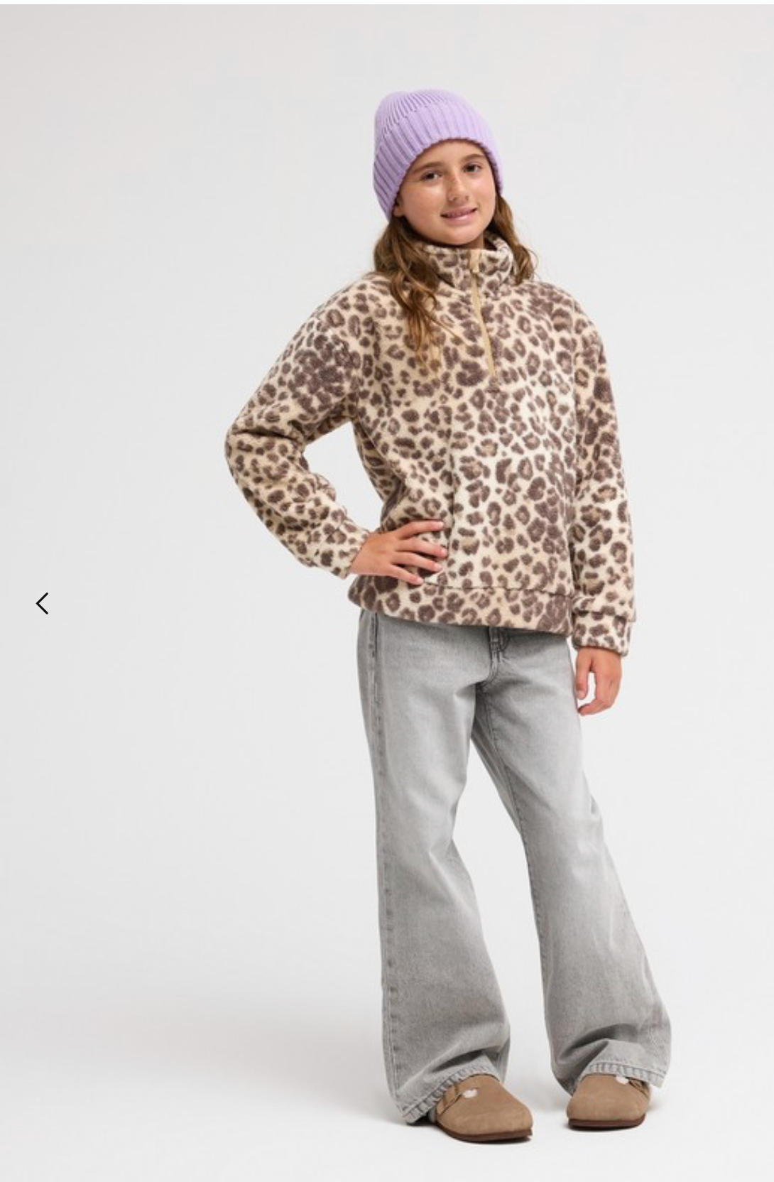 ROXY Calling All Mys Girls 4-16 Beige Half Zip Fleece