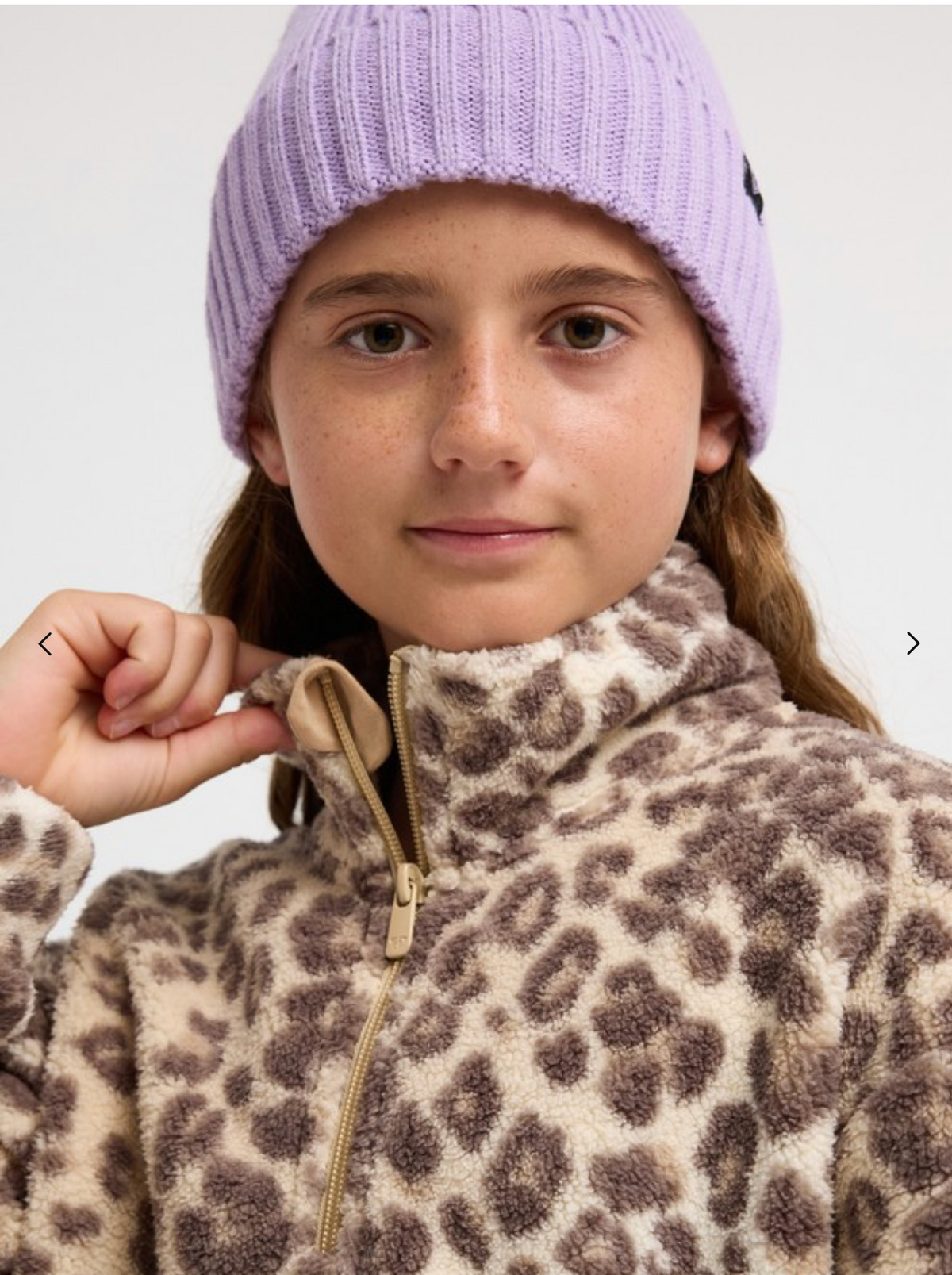 ROXY Calling All Mys Girls 4-16 Beige Half Zip Fleece