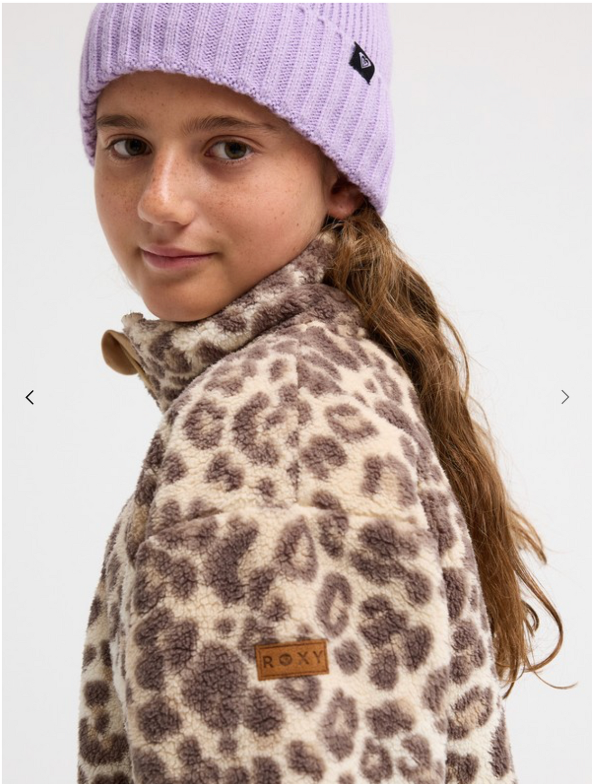 ROXY Calling All Mys Girls 4-16 Beige Half Zip Fleece