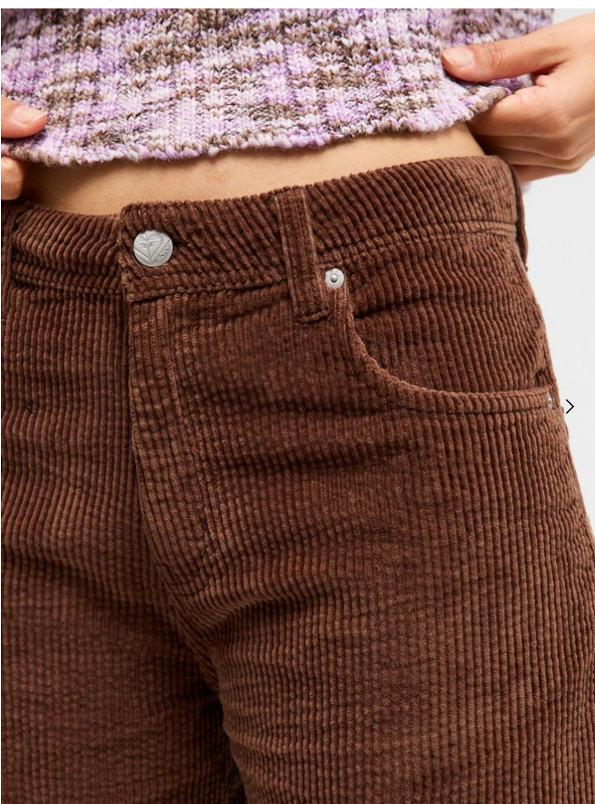 BILLABONG Surf Crush Women Brown Corduroy Trousers