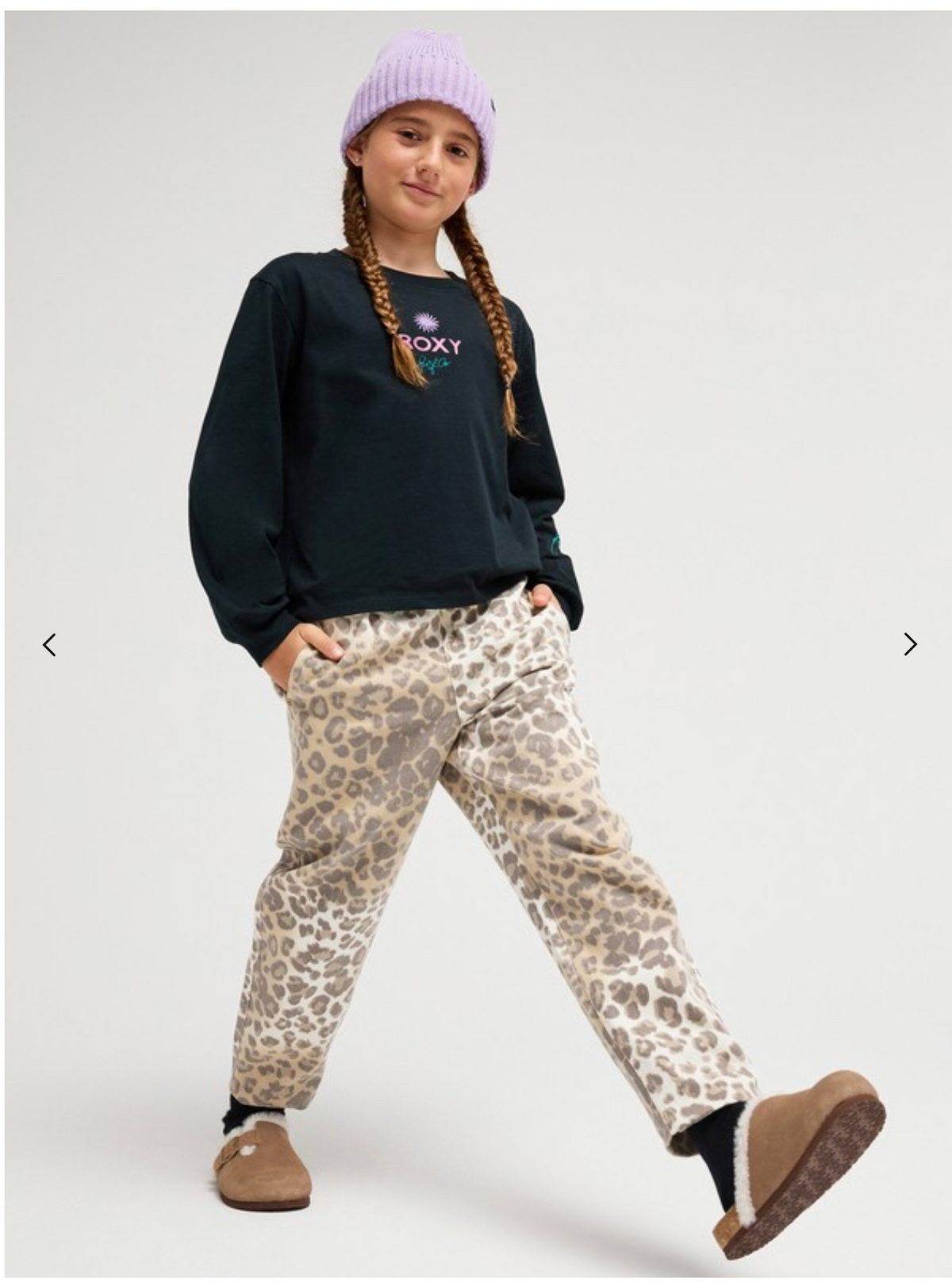 ROXY Thousand Stars Printed Girls Beige Corduroy Trousers