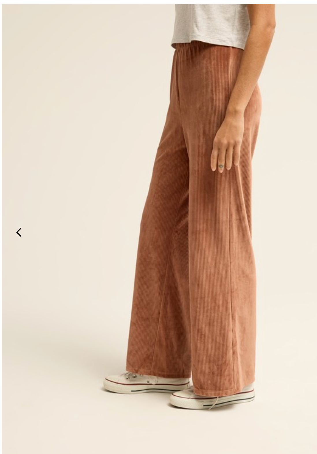 BILLABONG Keep It Sunny Women Brown Velour Corduroy Trousers