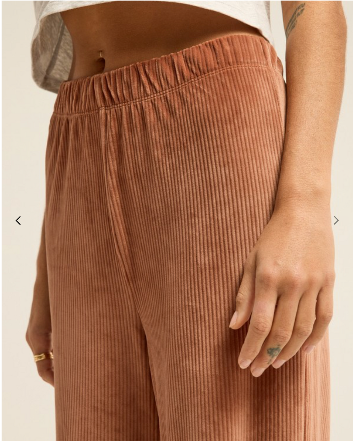 BILLABONG Keep It Sunny Women Brown Velour Corduroy Trousers