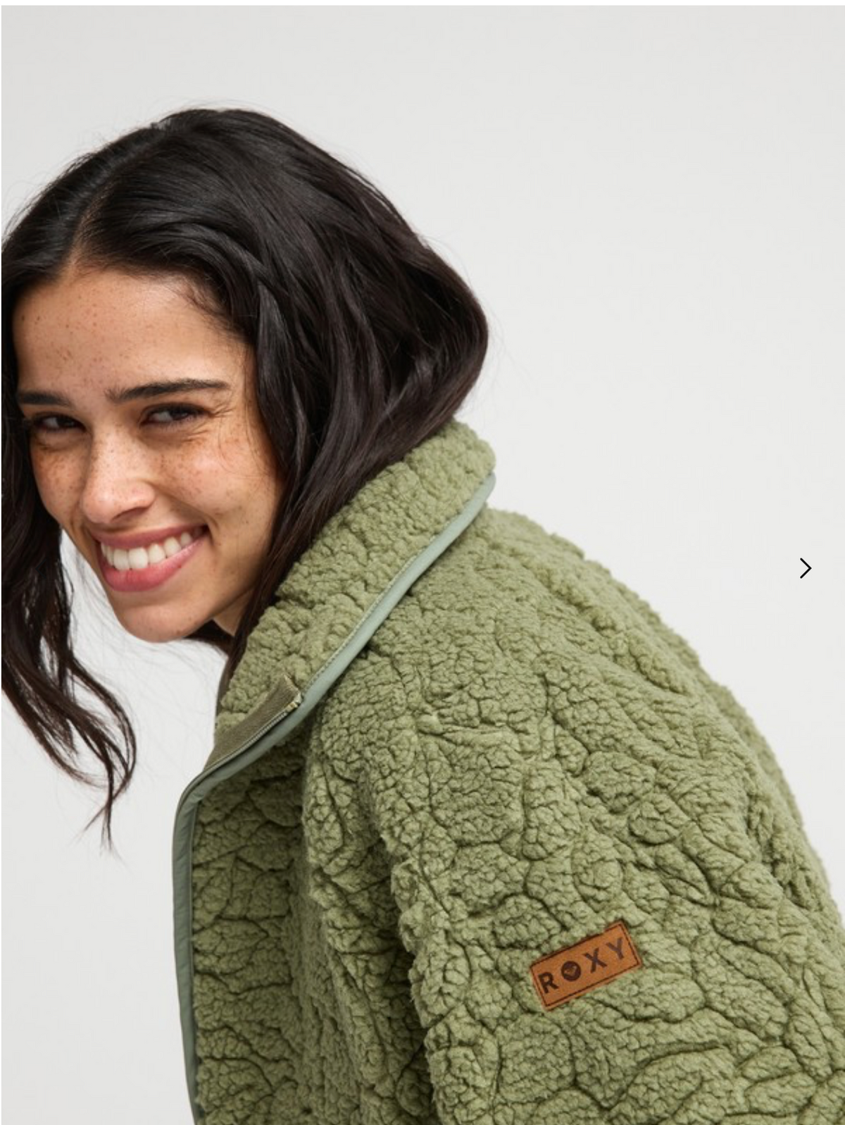 ROXY Blurry Cloud Women Green Full Zip Relaxed Fleece