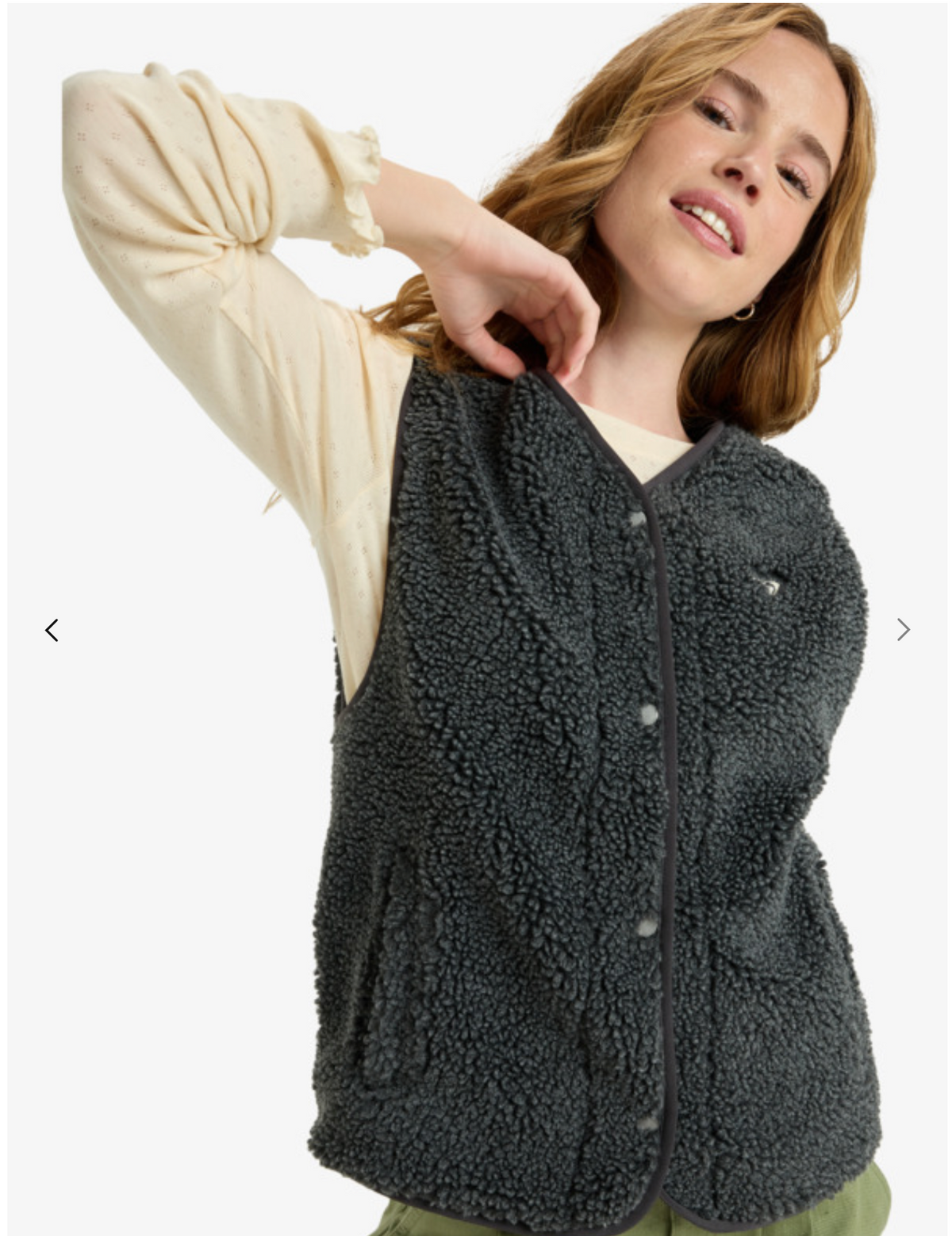 Iconic Town Women Black Sherpa Polar Fleece Vest