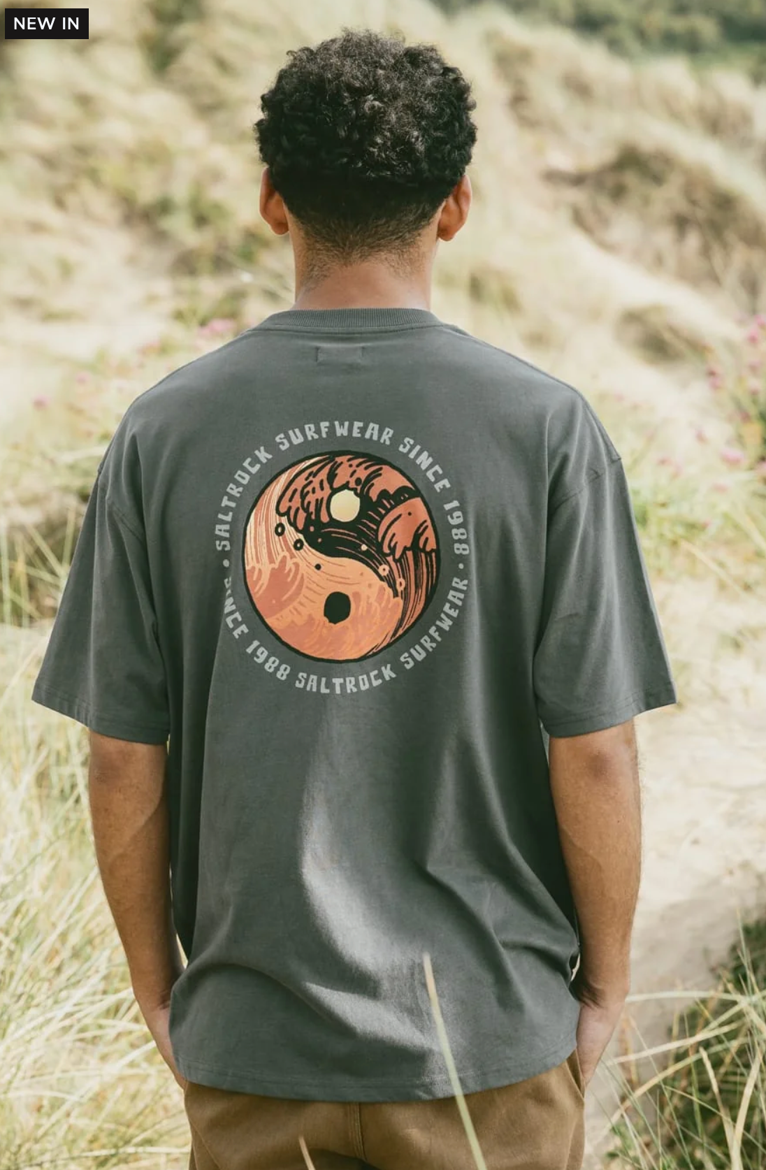 SALTROCK Yin Yang Wave Mens Oversized T-Shirt