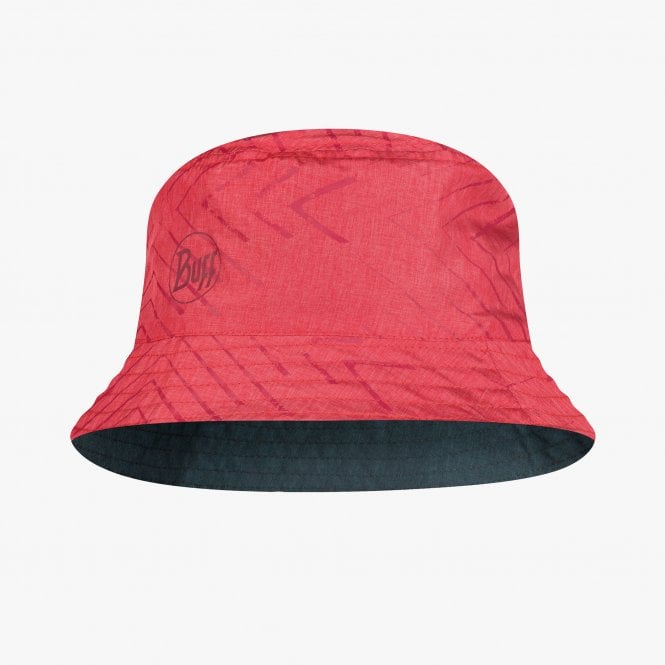 Buff Travel Bucket Hat - Red/Black- Grey