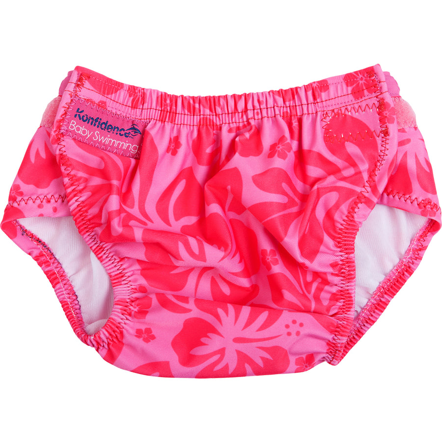 Konfidence Aquanappy O/S Swim Nappy - Pink Hibiscus Oahu